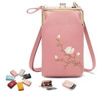 Générique Indefinitet Women Sling Cross-Body Wallet with Mobile Cell Phone Holder, Crossbody Bags for Women Travel (Pink)