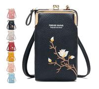Générique Indefinitet Women Sling Cross-Body Wallet, with Mobile Cell Phone Holder, Crossbody Bags for Women Travel (Black)