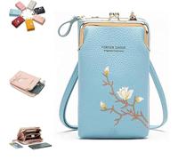 Générique Indefinitet Women Sling Cross-Body Wallet with Mobile Cell Phone Holder, Forever Savour Cross-body Mobile Phone Bag (blue)