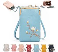 Générique Indefinitet Women Sling Cross-Body Wallet with Mobile Cell Phone Holder, Small Crossbody Purses for Women (blue)