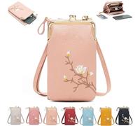 Générique Indefinitet Women Sling Cross-Body Wallet with Mobile Cell Phone Holder, Small Crossbody Purses for Women (pink-A)