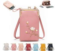 Générique Indefinitet Women Sling Cross-Body Wallet with Mobile Cell Phone Holder, Small Crossbody Purses for Women (pink)