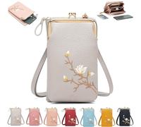 Générique Indefinitet Women Sling Cross-Body Wallet with Mobile Cell Phone Holder, Small Crossbody Purses for Women (grey)
