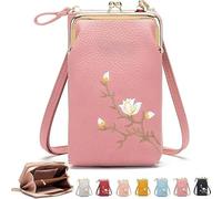 Générique Indéfinitt Women Sling Body Portefeuille avec porte-téléphone portable mobile, mini poche à bourse d'épaule, sacs pour les femmes voyage, savourez le portefeuille de corps à écharpe,Pink