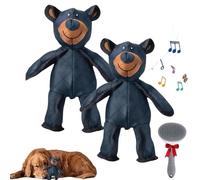 Générique Indestructible Bear,Resistant Squeaky Bear Dog,Indestructible Plush Toy for Heavy Chewer,Training Interactive Play Toys for Dogs (2Pcs)