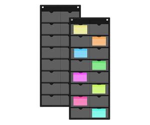 Générique Index Card Sleeves, 16 Slot Storage Holder, Clear Flashcard Organizer, Quick Access Pocket Design, for School Classroom Office Study Library Teacher Learning System Use