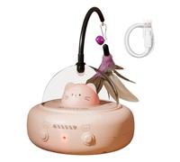 Générique Indoor Cat Toy, Motion Toy, Feather Rechargeable Durable Interactive, Play Toy for Exercise Hunting Mental Stimulation Indoor Boredom, 4.13x4.13x7.48 inches Pink, Green