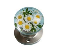 Générique Indoor Door Knob - Resin 4.8cm | Retro Round Epoxy Flower Decorative Handle | Vintage Style Cabinet And Door Pull For Closet, Toilet, Bathroom, Bedroom, Store, And Home Decor