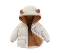 Générique Infantile Bébé Garçons Filles Vêtements avec fermeture éclair à capuche, chaud Hooded Sweater Jacket with Sherpa Lining pour l'école, la marche, le vent Doudoune Épaisse à Capuche Bébé
