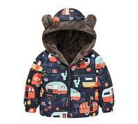 Générique Infantile Bébé Garçons Filles Vêtements Oreille de Ours Mignon Peluche Doux Hooded Sweater Jacket with Sherpa Lining pour l'école, la marche, le vent Doudoune Épaisse à Capuche Bébé