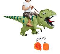 Générique Inflatable Dinosaur Costume, Funny Blow Up Suit Adults, 150-190cm Built-In Fan Halloween Outfit, Green/Brown for Party, Cosplay, Stage Performance, School Events, Theme Parks, Birthdays
