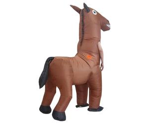 Générique Inflatable Horse Costume - 150-190CM Funny Unisex Blow Up Full Body Inflatable Outfit | Themed Party Funny Horse Suit For Men Women Adults Lovers Family Friends Boys