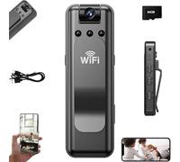 Générique Infrared Night Vision Portable Recorder, Mini Portable Body Camera with Audio and Video Recording, HD 1080p Wearable, 180 Degree Rotatable Lens, for Sports, Outdoor & Travel (64G Card)