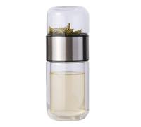 Générique Infuseur À Thé Intelligent 3 En 1, Bouteille À Infuseur À Thé En Verre À Double Couche, Théière En Verre Avec Infuseur, Théière À Thé Portable Anti-Fuite Pour Infuseur À Thé En Feuilles