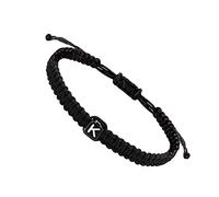 Générique Initial String Bracelets Pour Femmes Hommes Adolescentes Filles Garçons À La Main Corde Tressé Bracelet Bijoux Assortis Couple Couleurs Naturelle (K, One Size)
