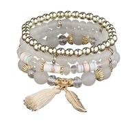 Générique Inoxydable Et Naturelle Bracelets Bracelet Bijoux String Beaded Bracelet Multi Color Bridesmaid Accessories 2 Valentin Bracelet Anneaux (White, One Size)