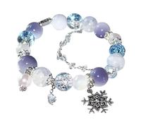Générique Inoxydable Largeur De Largeur Breloques Bracelet Soothing Bracelet (Opal Blue Valentin Breloques Perle 4 Ensembles Anneaux (Sky Blue, One Size)