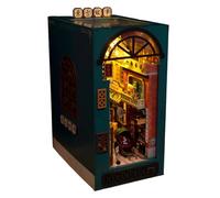 Générique Insert de bibliothèque 3D - Kit de Maison de Miniature, LED Blanc Chaud, pièces de Bois prédécoupées | Puzzle Artisanal Bricolage pour débutant