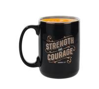 Générique Inspirational Coffee Mugs | 330ml Ceramic Streength and Courage | Motivational Quotte Coffee Cup - for Home Office School Classroom Kids Parents Hussband Wife