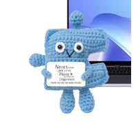 Générique Inspirational Crochet Doll, Cute Handmade Desk Decor, Positive Message Plush with Motivational Card System, Compact Decorative Toy with Portable Design, Soft Layer, Crochet Toy