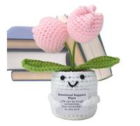 Générique Inspirational Support Plant, Lightweight Positive Knitted Doll, Handcrafted Crochet Flower Doll, Motivational Decor Gift for Men, Women, Office Desk, Bedroom, Home, Or