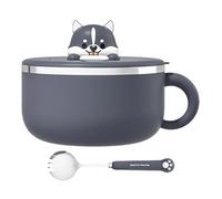 Générique Instant Noodle Bowl, 1200ml Stainless Steel Heat Insulation, Instant Noodle Maker Bowl for Kitchen, College Dorm, Dining Room, Students