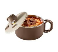 Générique Instant Noodle Bowl, High Capacity Server, 7.48x5.12 Inches Pot with Lid, Large Basin, Portable Soup Container, Large Dish with Handle, Apartment Travel Tool for Dorm