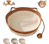 Générique Instinct Basket, Stimuli Cat Bed with Toy Tail, Cats Ear Design, Breathable All Season Universal, Stimulicat Cats Bed (Brown,L)