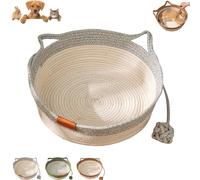Générique Instinct Basket, Stimuli Cat Bed with Toy Tail, Cats Ear Design, Breathable All Season Universal, Stimulicat Cats Bed (Gray,L)