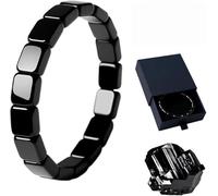Générique Intense Bracelet en hématite naturelle pour homme，Un accessoire élégant pour le poignet, Bracelet minéral noir pour un usages quotidien élégant et confiants