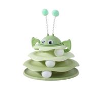 Générique Interactive 3-Layer Cat Toy Tower, Interactive 3-Layer Cat Toy Tower with Rotating Bee and Rolling Balls, Kitten Fun Mental Physical Exercise Puzzle Kitten Toys (Green-A)