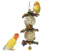 Générique Interactive Bell Shredder, Natural Cork Ball and Corn Husk Chewing Foraging Toy | Interactive Foraging Activity Kit for Small Medium Macaws Beak Grinding