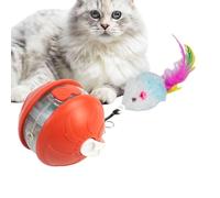 Générique Interactive Cat Ball, Intelligent Kitten Toys, 1.97 inches Plush Tail, Automatic Rolling Pet Toy for Home Lawn Backyard Balcony, Fun Indoor Outdoor Playtime, Red, Green