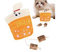 Générique Interactive Cat Chew Toy - Cartoon Loofah Cleaning Toys for Cats, Fun Indoor Exercise & Teeth Grinding Accessory | Suitable for Home Living Room Daily Caats Play, 6.88x2.95x0.39inch