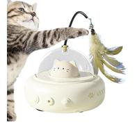 Générique Interactive Cat Feather Toy, Rechargeable Pet Toy, 4.33x4.53in Rotating Hunting Chaser, Kitten Enrichment Exerciser, 600mah Battery Cat Toys for Fun Boredom Buster, Cats
