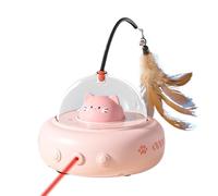 Générique Interactive Cat Feather Toy, Rechargeable Rotating Cat Toy, Pet Enrichment Activity, Kitten Boredom Exerciser, 4.33x4.53x11.02 inches, 600mAh Battery, Hunting and Chasing Game