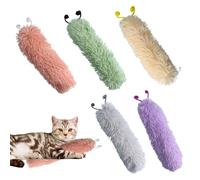 Générique Interactive Cat Toy, 5 Pack Catnip Plush Dolls, Bite Resistant Caterpillar-Shaped Chewing Toys, Exercise and Play Accessories for Small Medium Large Kittens Indoor, 36x8cm