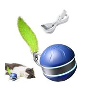 Générique Interactive Cat Toy Ball, Rechargeable Rolling Ball, Soft Feather Play Attachment, 2.67x2x1.81 inches Compact Smart Motion Sensor, Chewing-Resistant Design for Indoor Kitten