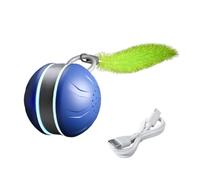 Générique Interactive Cat Toy Ball, Rechargeable Rolling Ball, Soft Feather Play Attachment, 2.67x2x1.81 inches Compact Smart Motion Sensor, Chewing-Resistant Design for Indoor Kitten