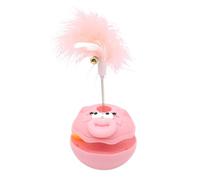 Générique Interactive Cat Toy Ball, Turntable Enrichment Pet Toys, 7.48x3.54 inches Stimulating Kitten Exercise, Pet Games Teaser for Cats All Breeds, Indoor Play Activity, White