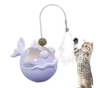 Générique Interactive Cat Toy, Built in Treat Dispenser, 7.48x4.92in Feather Teaser Attachment, Attachment Feature, Mental Stimulation Aid for Hunting Practice, Indoor Boredom