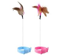 Générique Interactive Cat Toy - Lightweight Collar Toy, Feathers Teaser for Kittens Adult Cats, Pet Toys with Adjustable Strap, Cat Feathers Toys, Teasing Wand for Home Yard Outdoor Play