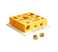 Générique Interactive Cat Toy Maze, Felt Intelligence Box with Rolling Ball for Kitten Exercise 13.39x13.39x3.35 inches, Puzzle Plaything for Small Medium Large Cats Indoor Pet Playtime