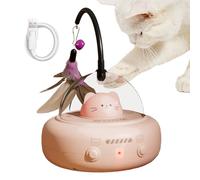 Générique Interactive Cat Toy, Motion Feather Teaser, 4.13x4.13in Automatic Pet Accessory, Battery Operated Design, Mental Stimulation Aid for Boredom Relief Playtime Home Use