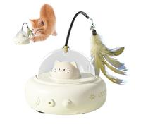 Générique Interāctive Cat Toy, Rechargeable Cat Exercise Tumblêr with Butterfly, Extra Long Teaser Stick for Indoor Kittens Cats, 500mAh, 4.33x4.53x11.02 inches, 1 Toy + Cable + Manu