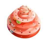 Générique Interactive Cat Toy Turntable, Pet Cats Ball Tower, 9.25x7.87 inches, Tier Puzzle Exercise Toys, Stable Base for Indoor Boredom Relief in Small to Large Cats, Multicolor