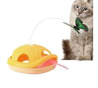 Générique Interactive Cat Toy with Butterfly, Automatic Self-Moving Teaser Wand for Kitten Development, PP Hunting Simulation & Exercise, Entertaining Pet Toy for Boredom & Indoor Play, 18x16x25cm