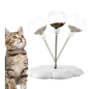 Générique Interactive Cat Toy with Turntable and Treat Balls, Detachable Leaking Food Ball with Spring Rod, Engaging Pet Play Toy for Indoor Kittens and Cats, 9.06x10.24 inches