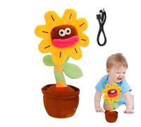 Générique Interactive Dancing Sunflower Toy Singing Shaking Talking Repeat Sound Voice Recording Plush Flower Glowing Musical Pot Plant Fun Animated Kids Educational Birthday Decoration Entertain