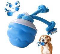 Générique Interactive Dog Toy with 3 Modes & Chew Rope - Self Moving Ball for Bored Dogs, Automatic Rolling Pet Toy with Random Motion & Teeth Cleaning, Rechargeable Indoor Ball for All Breeds (Blue)